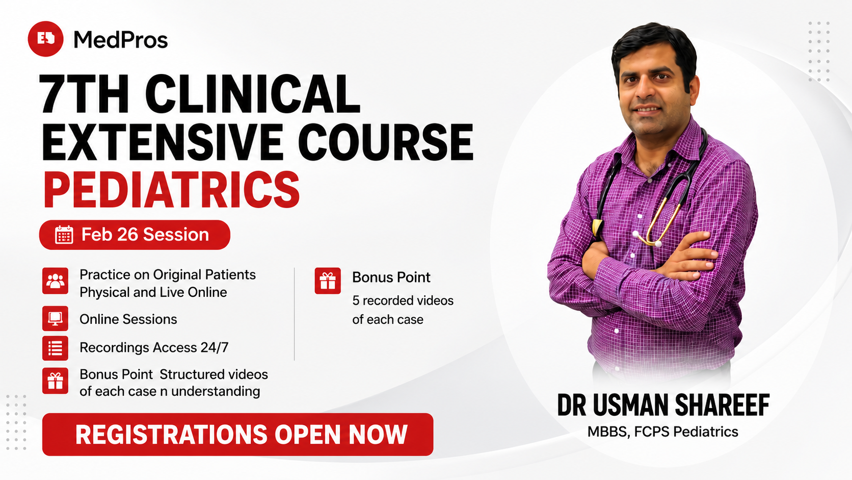 7th clinical extensive course Pediatrics Feb 26 session.