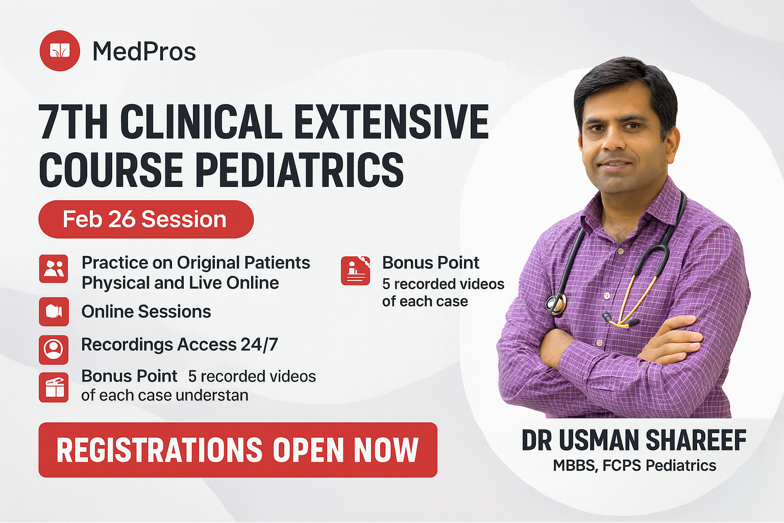 7th clinical extensive course Pediatrics Feb 26 session.