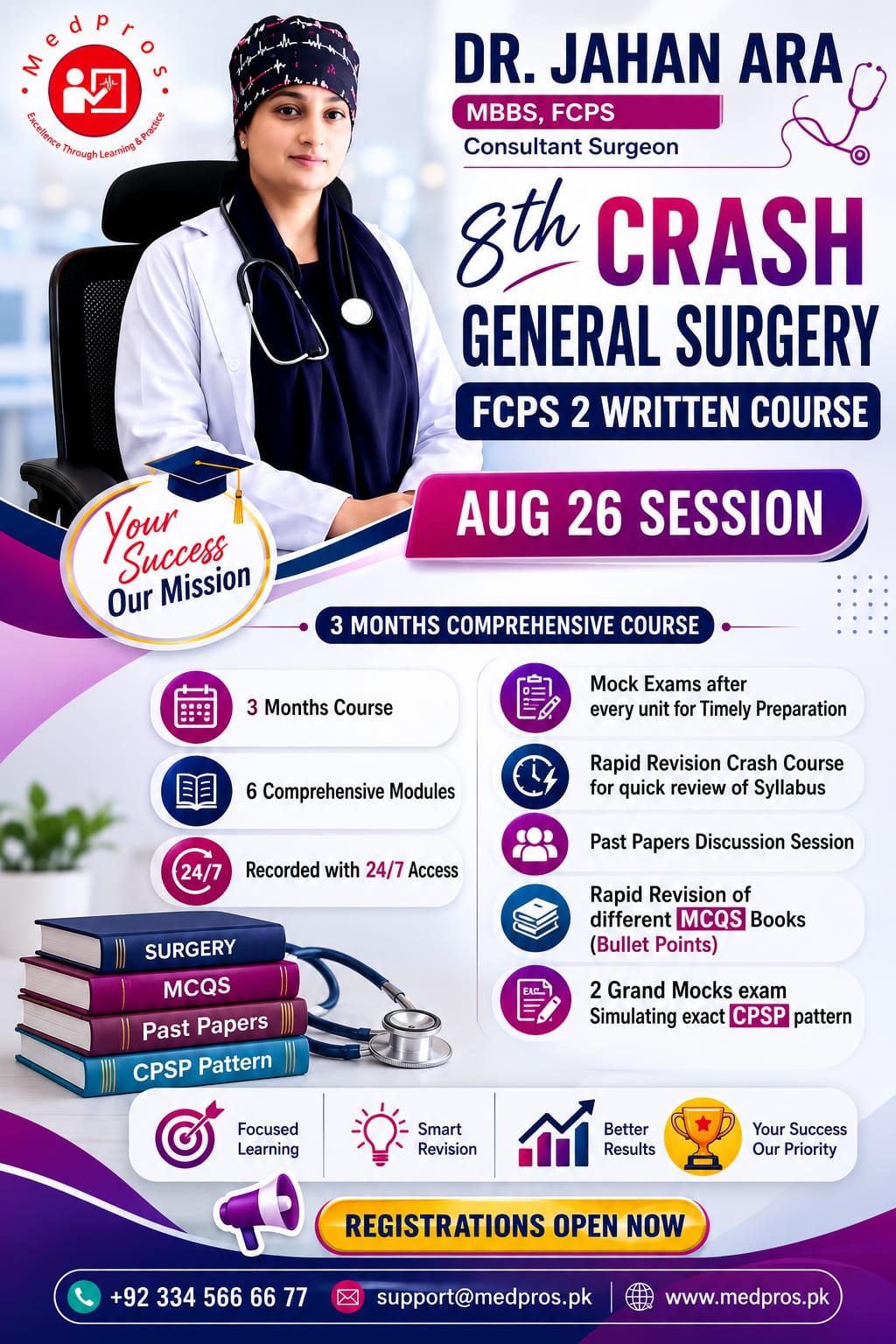 8th CRASH GENERAL SURGERY  FCPS 2 WRITTEN COURSE  AUG 26 SESSION